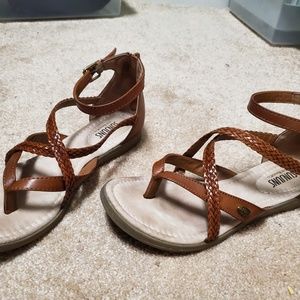 Brown leather sandals